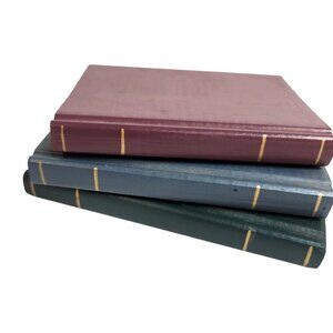 Miniature Book Set - Red Blue & Green Covers Primitive Decor, Rustic Country Acc